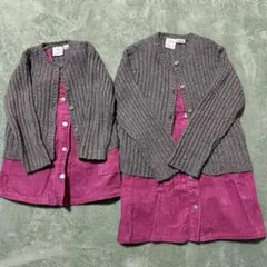 姉妹コーデZARA 子供用ワンピース andカーディガンセット