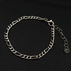フィガロチェーン風 ブレスレット シルバーカラー 17+5cm ユニセックス