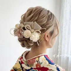 髪飾り【6538】ドライフラワー　結婚式　成人式　卒業式　七五三　前撮　振袖　袴