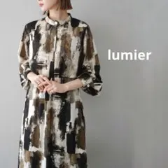 新品・リュミエ lumier ペイント柄ボリュームスリーブシャツ