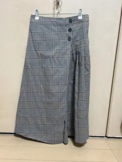 チェック柄キュロット スリット付き