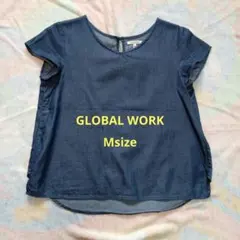 GLOBAL WORK★Msize★薄手デニム★フレンチスリーブカットソー
