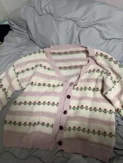 花柄刺繍 フリーサイズ カーディガン