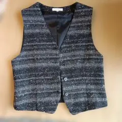 黒と白のツイード Mサイズ ベスト