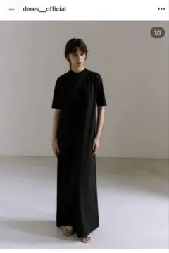 deres 半袖 ロングワンピース ブラック - メルカリ