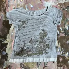 フェアリーグランジ フェアリーコア 森ガール 花柄 ラインストーン Tシャツのサムネイル