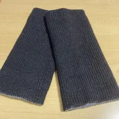 リブ編みニット　レッグウォーマー　（黒/グレー）