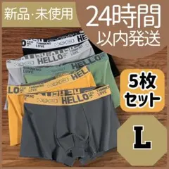 【新品未使用】　ボクサーパンツ　5枚セット　伸縮　通気性　メンズ　L