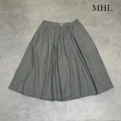 MHL. マーガレットハウエル コットン チェック フレアスカート Mのサムネイル