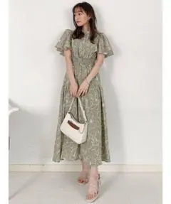 dazzlin バックリボンプリントワンピース