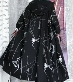 超希少　大人気　PREGA　マーブル柄アートフード付コート　送料無料