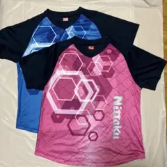 Nittaku 卓球ウェア 練習用Tシャツ　Mサイズ　 ブルー、ピンク二枚セット
