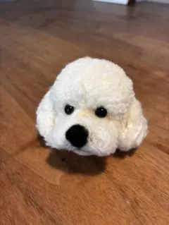 トイプードル編みぐるみ（植毛）犬 【伏せポーズ】淡いアプリコット