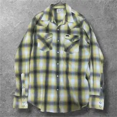 Wrangler 薄手 ウエスタンシャツ オンブレチェック 復刻 アメカジ 古着