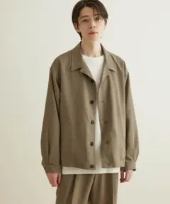 ブラウン チェック柄 カジュアルジャケット