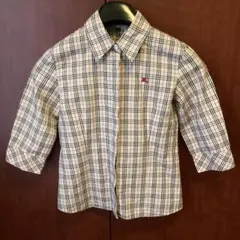 美品本物バーバリーブルーレーベル上質コットンチェック柄半袖シャツ♫ BURBERRY - 美品本物バーバリーBurberry上質コットンチェック柄七分袖