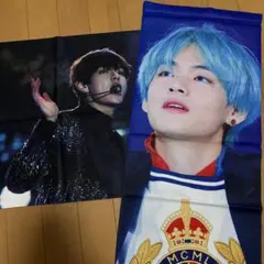 防弾少年団 BTS スローガン キムテヒョン テテ V ジッパー付き 青髪