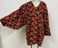 レトロ　変わり衿コート　矢羽根　着物