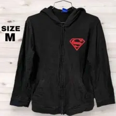 スーパーマン　パーカー　長袖　ブラック　Mサイズ