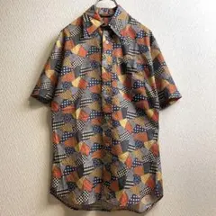 レトロ 古着 シャツ 柄シャツ ガラシャツ 総柄 デザインシャツ 半袖のサムネイル