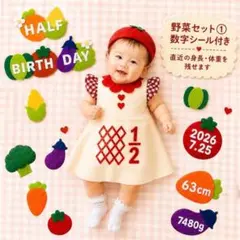 【ワンピース】　ハーフバースデー　ギンガムチェック袖　ワンピースのサムネイル