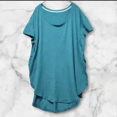 Champion チャンピオン ドット Tシャツ カットソー 半袖 L 青緑