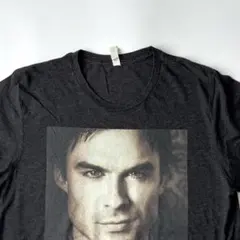 0030 Ian Somerhalder フォトプリント Tシャツ チャコール