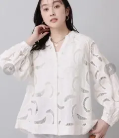 TORRAZZO DONNA カットワーク ペイズリーレースブラウス