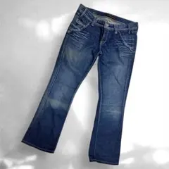 ヤヌーク　フレアデニムパンツ　ヴィンテージ　ダークブルー30インチ（a3