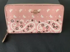 長財布 COACH 財布  ペイズリー柄 ピンク F59063 IMM4C