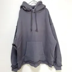 シキトウキョウ　オーバーサイズパーカー　ダメージ　グレー　くすみ　裏起毛　大きめ