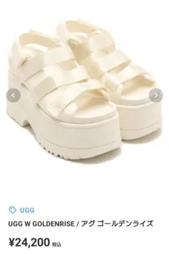 UGG GOLDENRISE アグ ゴールデンライズ サンダル 厚底 白 訳あり