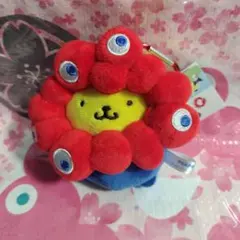 サンリオ　ミャクミャク　ぬいぐるみ　ポムポムプリン　カラビナ　BC ノーマル　赤