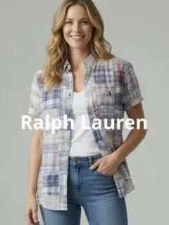 90's Ralph Lauren パッチワーク 半袖シャツ