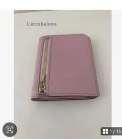 美品ラルコバレーノ　翁安芸さんコラボ　スマートカードウォレットpeonypink