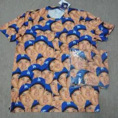 FOCO 大谷翔平 ドジャース Tシャツ XL 青 新品 未使用 顔だらけ 2枚