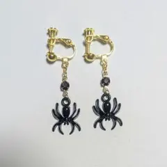 ♢ハンドメイド♢ スパイダー ゴシックイヤリング　Fタイプ