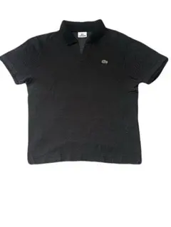 ラコステ スキッパー ポロシャツ　V時総柄 ブラック 【4】 LACOSTE