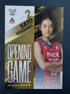 NECレッドロケッツ　佐藤淑乃　オープニングゲームカード　Vコレリアルカード