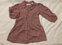 ZARA 長袖ワンピース 104cm 3-4歳 濃ピンク　ワンピ　襟付き