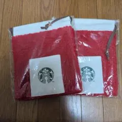 スターバックス ホリデー2021 ボア巾着　2個のサムネイル