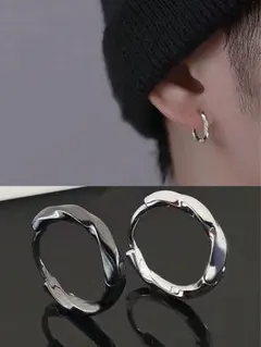 귀걸이 남성 후프 귀걸이 양귀 심플 실버