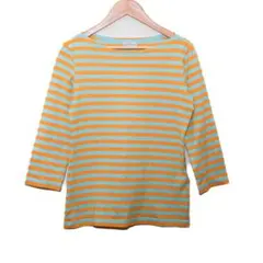 【美品】marimekko ストライプ 五分袖 カットソー Mサイズ マリメッコ