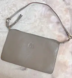 【未使用】　イルビゾンテ　グレージュ　レザー ハンドバッグ　肩掛け　本革　グレー