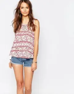ASOS VERO MODA 大人めエスニック 花柄 フレア シフォン タンクのサムネイル