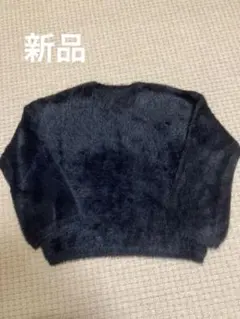 【未使用】シャギーVネックニット 黒