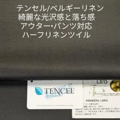 テンセル/ベルギーリネンの美しい光沢感あるエレガントツイル・シックなスミクロ3m