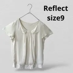 Reflectリフレクト シフォン半袖ブラウス リボン　9号　ホワイト