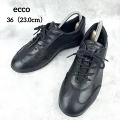 ecco エコー レザー スニーカー 黒 36 23 本革 コンフォートシューズのサムネイル