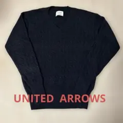 カシミヤ ネイビー Vネック セーター